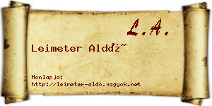Leimeter Aldó névjegykártya